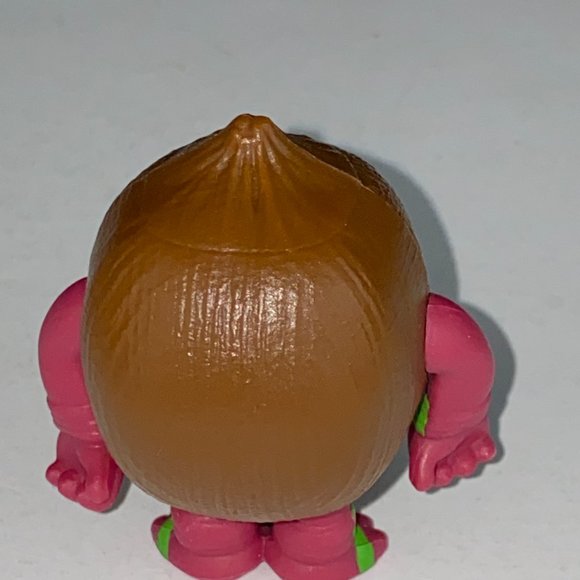 Unbranded Toy Figure Brown Tribal Monkey or Coconut Dark Pink Arms Green Bands - Picture 2 of 2